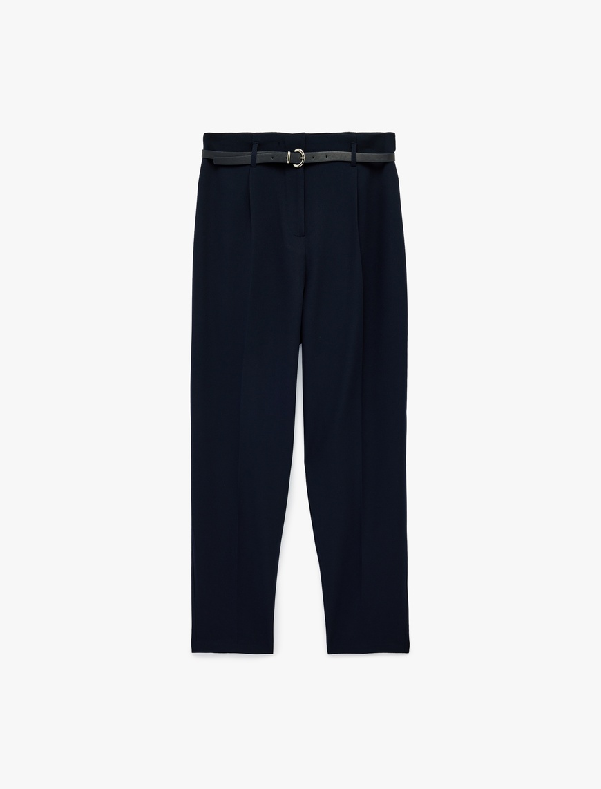 Normal Bel Düz Paça Kemer Detaylı Slim Fit Cigarette Pantolon — фото 3