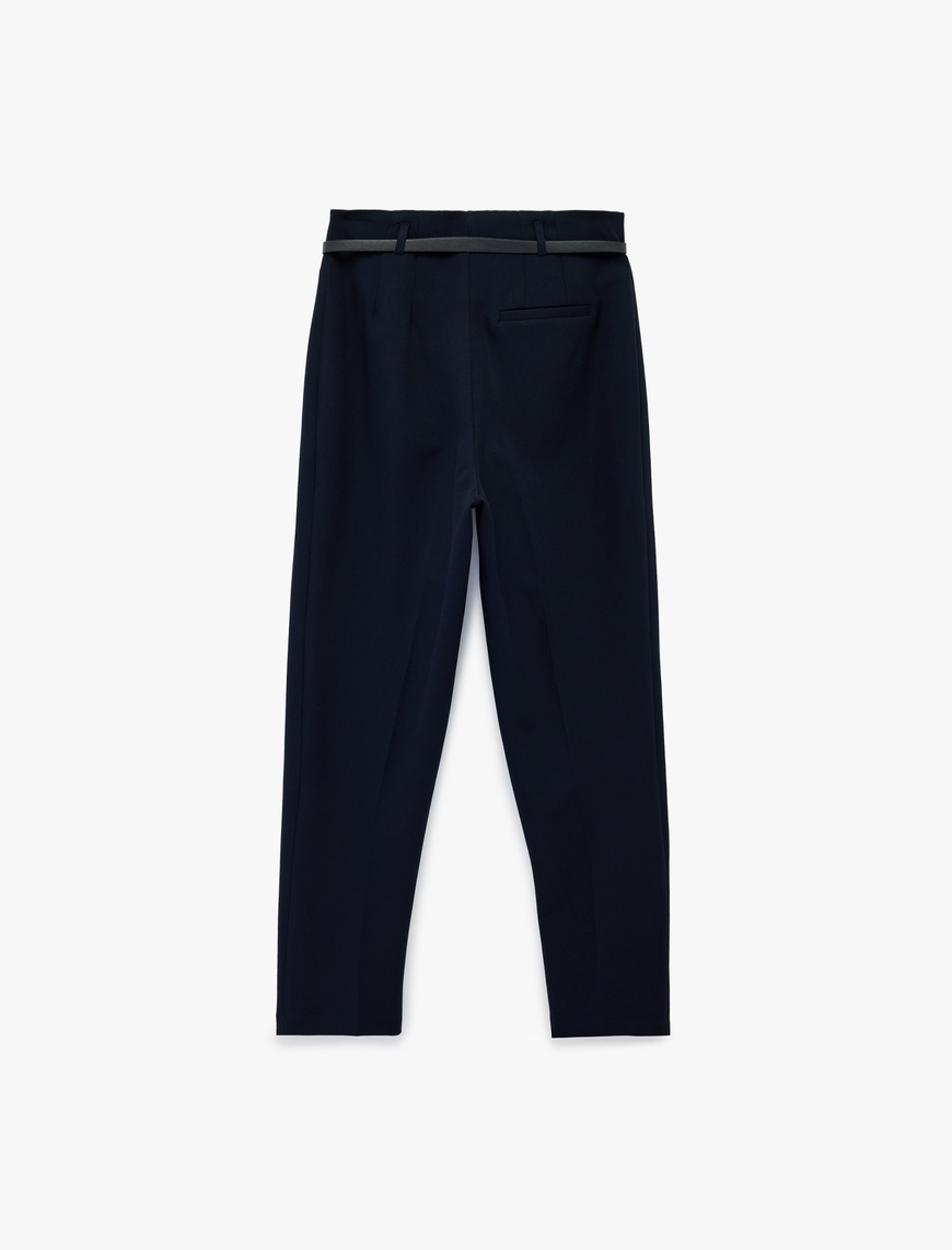 Normal Bel Düz Paça Kemer Detaylı Slim Fit Cigarette Pantolon — фото 4