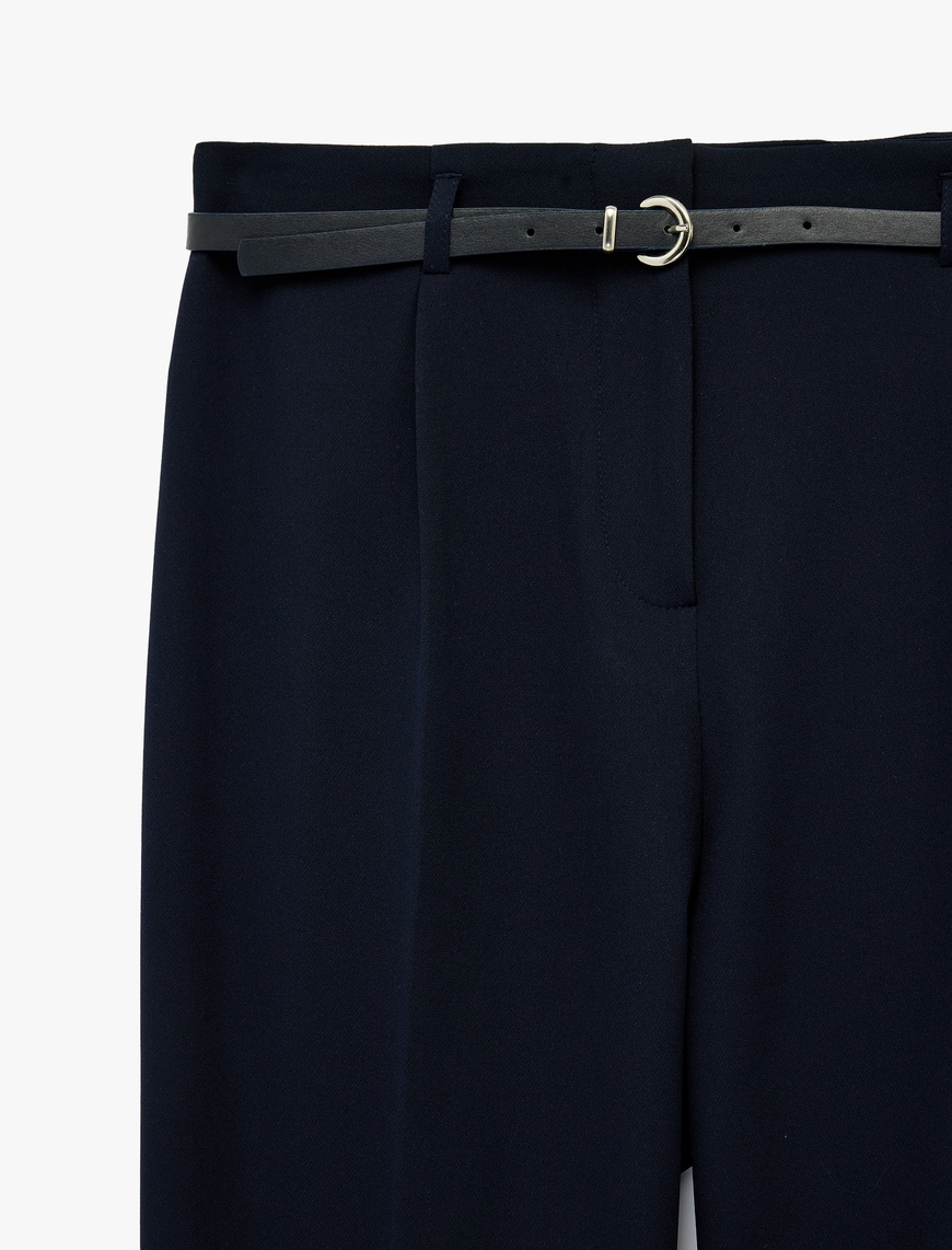 Normal Bel Düz Paça Kemer Detaylı Slim Fit Cigarette Pantolon — фото 5