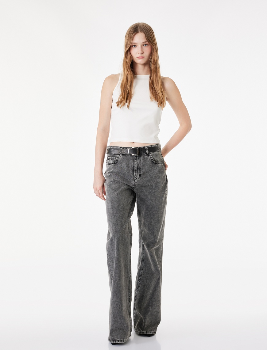Бавовняна блуза без рукавів Slim Fit